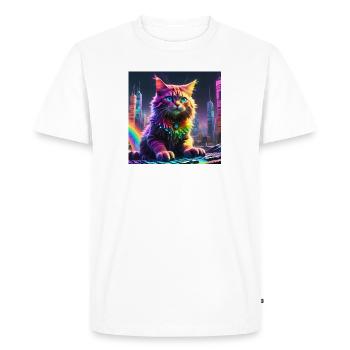 Chat - T-shirt Premium bio Homme - blanc - Devant - Nico (187cm)