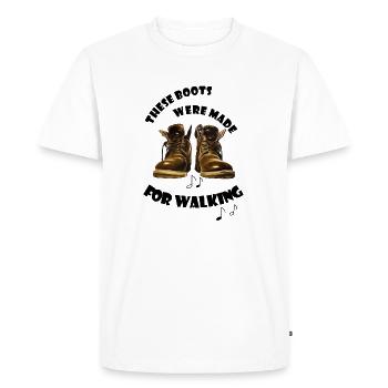 Rough leather boots Vintage Look boots for walking - Men's Premium Organic T-Shirt - white - Front - Nico (187cm)