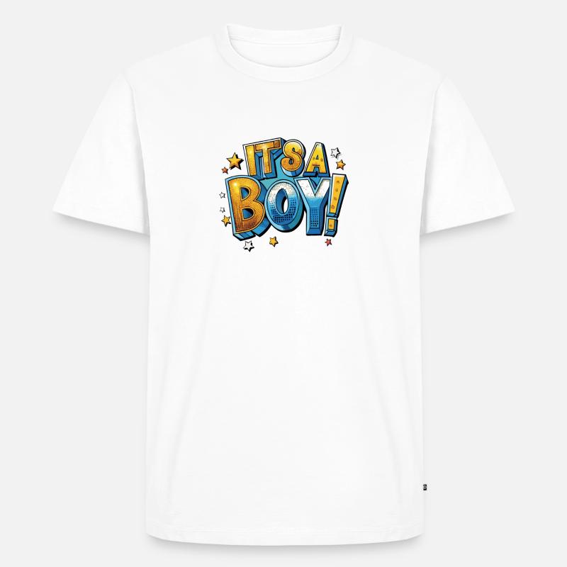 Es ist ein Junge Comic - Männer Premium Bio T-Shirt - Weiß