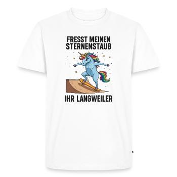 Planche à roulettes Licorne - T-shirt Premium bio Homme - blanc - Devant - Nico (187cm)