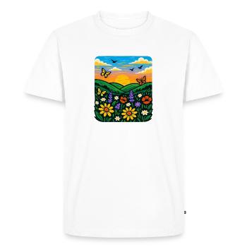 Pré d’été - T-shirt Premium bio Homme - blanc - Devant - Nico (187cm)