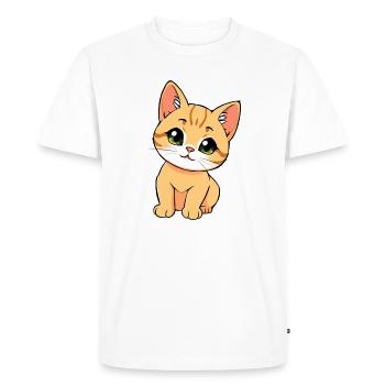 Chat mignon - T-shirt Premium bio Homme - blanc - Devant - Nico (187cm)