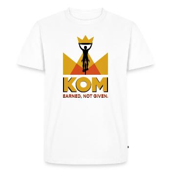 Cycliste KOM Logo Couronne Cadeau - T-shirt Premium bio Homme - blanc - Devant - Nico (187cm)