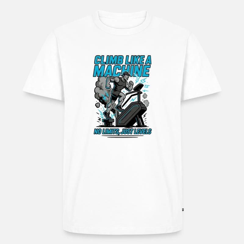 Workout Climb like a Machine - Männer Premium Bio T-Shirt - Weiß