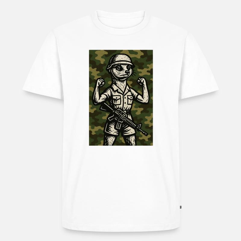 erdmännchen comic helden - Männer Premium Bio T-Shirt - Weiß