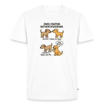 Dog Detection Two-Factor Authentication - Men's Premium Organic T-Shirt - white - Front - Nico (187cm)