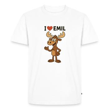 Orignal humoristique avec cœur et texte - T-shirt Premium bio Homme - blanc - Devant - Nico (187cm)