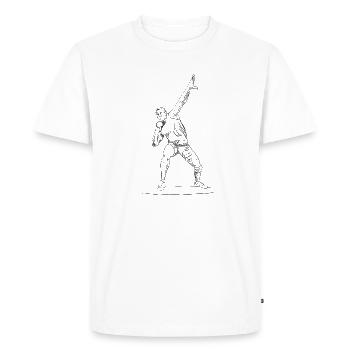 Shot put - Men's Premium Organic T-Shirt - white - Front - Nico (187cm)