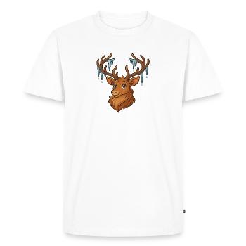 Cerf d’hiver avec glaçons - T-shirt Premium bio Homme - blanc - Devant - Nico (187cm)