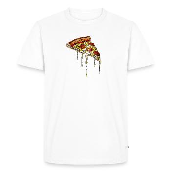 Mosaïque de pizza : conception artistique de vitrail - T-shirt Premium bio Homme - blanc - Devant - Nico (187cm)
