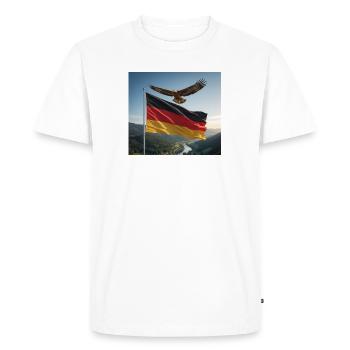 Aigle au-dessus du drapeau allemand - T-shirt Premium bio Homme - blanc - Devant - Nico (187cm)