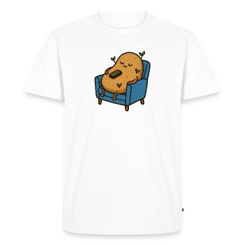 Tubercule de canapé certifié - T-shirt Premium bio Homme - blanc - Devant - Nico (187cm)