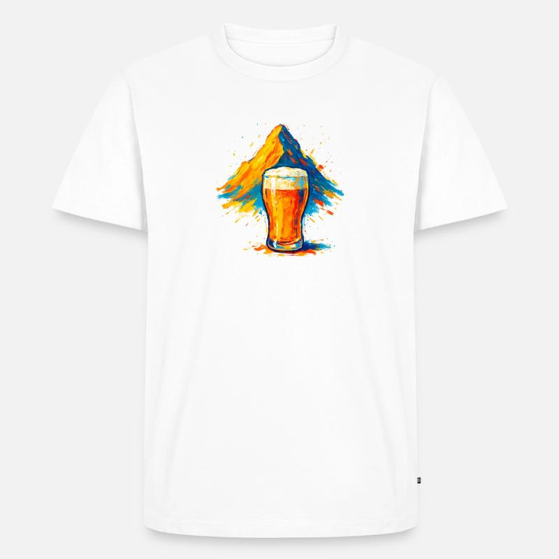 Biergipfel Farbexplosion - Männer Premium Bio T-Shirt - Weiß