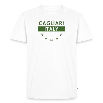 Cagliari Italy Green Logo - Men's Premium Organic T-Shirt - white - Front - Nico (187cm)