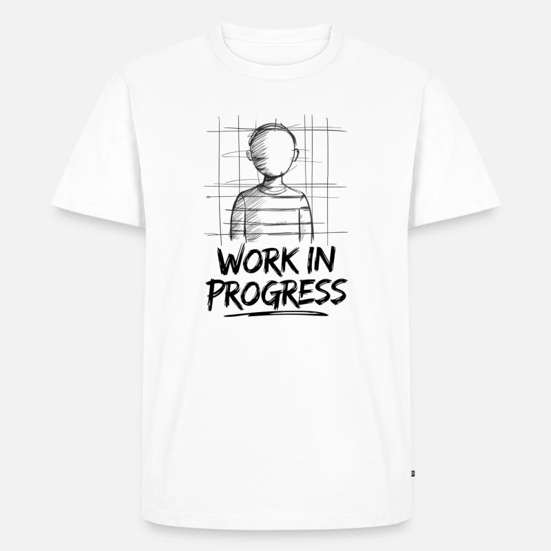 Work in Progress – Unvollendete Kunst - Männer Premium Bio T-Shirt - Weiß