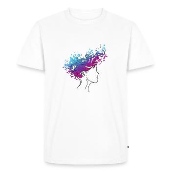 Flux Cosmique – Illustration Abstraite de la Tête - T-shirt Premium bio Homme - blanc - Devant - Nico (187cm)