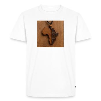 Afrique bois gravé motif tribal - T-shirt Premium bio Homme - blanc - Devant - Nico (187cm)