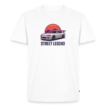Légende de la route Sunset Drift - T-shirt Premium bio Homme - blanc - Devant - Nico (187cm)