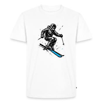 Ski | Skieur | Montagne - T-shirt Premium bio Homme - blanc - Devant - Nico (187cm)