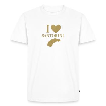 I love Santorini Gold - Men's Premium Organic T-Shirt - white - Front - Nico (187cm)