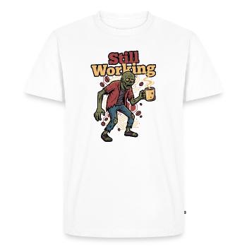 Still Working Zombie Coffee - Men's Premium Organic T-Shirt - white - Front - Nico (187cm)