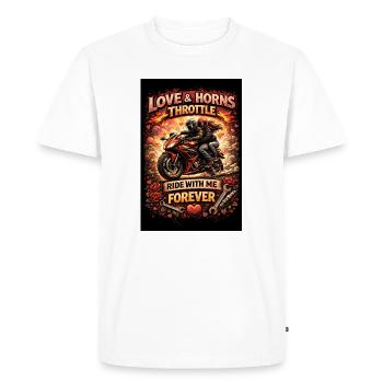 Love & Motorcycle: Ride Forever - Men's Premium Organic T-Shirt - white - Front - Nico (187cm)