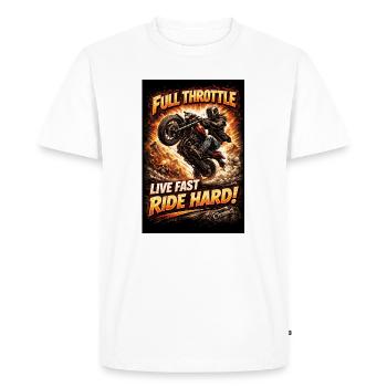 Pleine accélération : Incendie de moto - T-shirt Premium bio Homme - blanc - Devant - Nico (187cm)