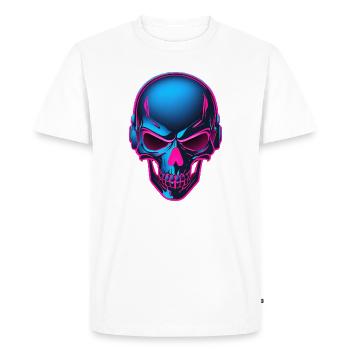 Neon Skull with Headphones - Men's Premium Organic T-Shirt - white - Front - Nico (187cm)