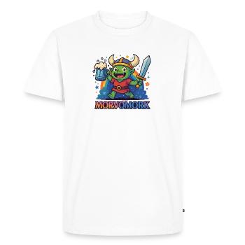 Goblin Viking Fun Hero - Men's Premium Organic T-Shirt - white - Front - Nico (187cm)