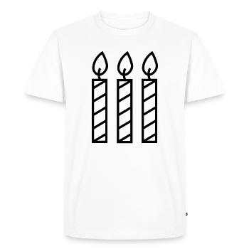 Drei_Kerzen_ohne_Text - Men's Premium Organic T-Shirt - white - Front - Nico (187cm)