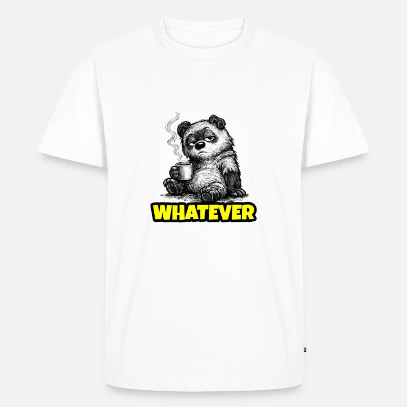 Whatever – Grumpy Bear Coffee (Sketch) - Männer Premium Bio T-Shirt - Weiß