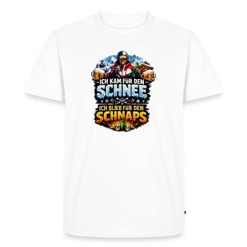 Tenue après Ski Party - T-shirt Premium bio Homme - blanc - Devant - Nico (187cm)