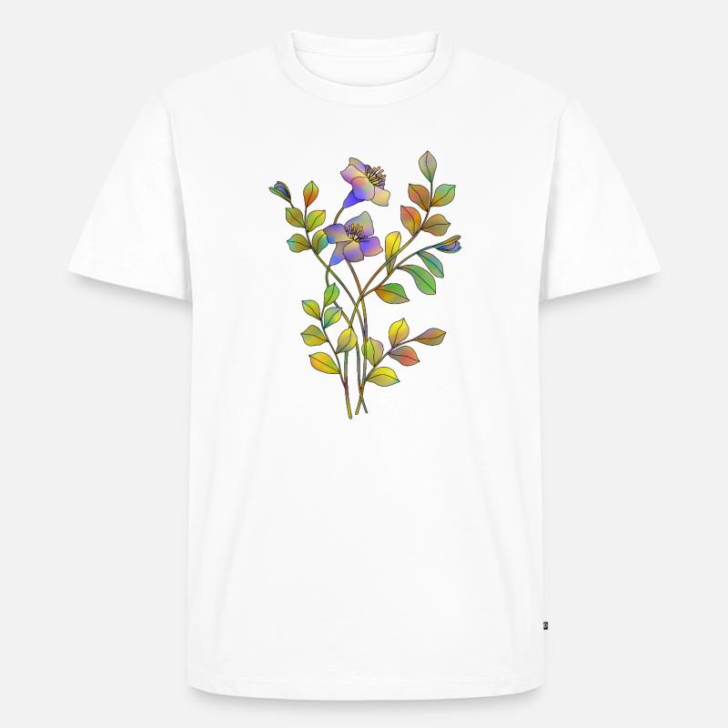 Blumen - Männer Premium Bio T-Shirt - Weiß