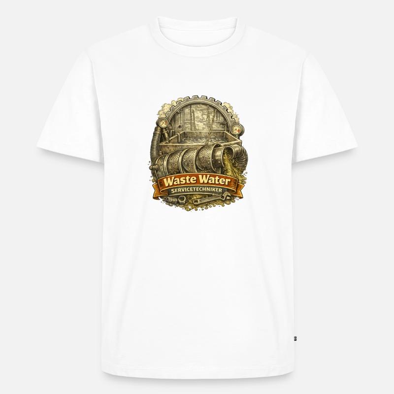 Waste Water Service-Techniker Steampunk - Männer Premium Bio T-Shirt - Weiß