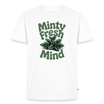 Tête fraîche | Humour du jardin des herbes à la menthe - T-shirt Premium bio Homme - blanc - Devant - Nico (187cm)