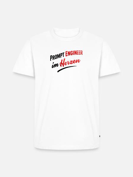 Prompt Engineer im Herzen - Männer Premium Bio T-Shirt - Weiß