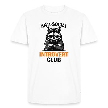 Sweat à capuche du club de ratons laveurs introvertis - T-shirt Premium bio Homme - blanc - Devant - Nico (187cm)