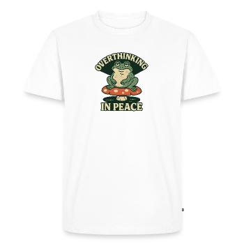 Overthinking in Peace Frog Humor Relax - Men's Premium Organic T-Shirt - white - Front - Nico (187cm)