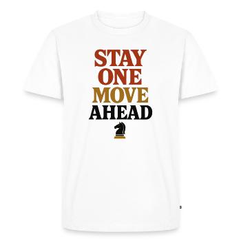 Chess Stay One Step Ahead Tactical Rider - Men's Premium Organic T-Shirt - white - Front - Nico (187cm)