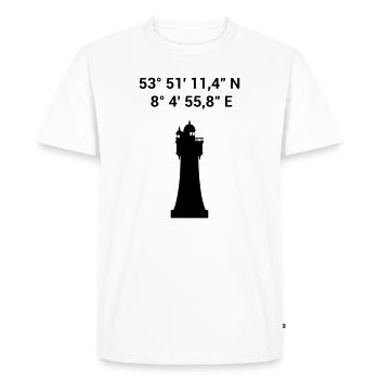 Phare de Sable Rouge - Mer du Nord maritime mer Baltique - T-shirt Premium bio Homme - blanc - Devant - Nico (187cm)