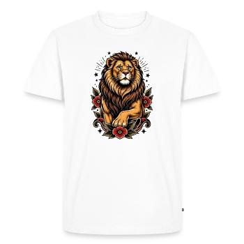 Leo Floral Inspiration - Men's Premium Organic T-Shirt - white - Front - Nico (187cm)