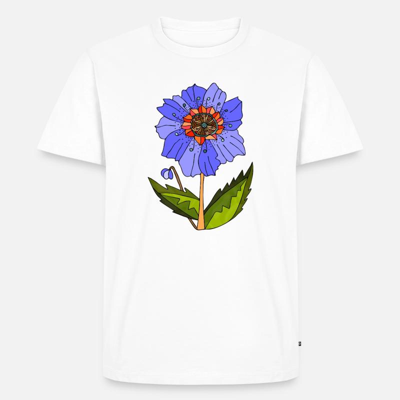 Blume - Männer Premium Bio T-Shirt - Weiß