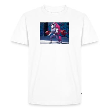 Entraînement puissant de licorne - T-shirt Premium bio Homme - blanc - Devant - Nico (187cm)