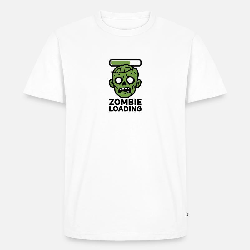 Zombie Loading Schädel Grafik - Männer Premium Bio T-Shirt - Weiß