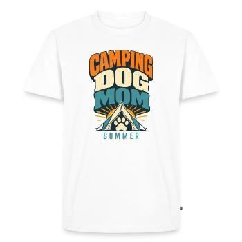 Maman de chien de camping Amante d’aventure estivale - T-shirt Premium bio Homme - blanc - Devant - Nico (187cm)