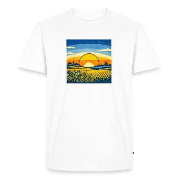 Conception du drapeau ukrainien Carte du tournesol du blé - T-shirt Premium bio Homme - blanc - Devant - Nico (187cm)