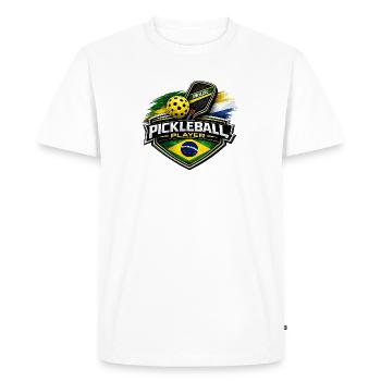 Pickleball BRÉSIL - T-shirt Premium bio Homme - blanc - Devant - Nico (187cm)