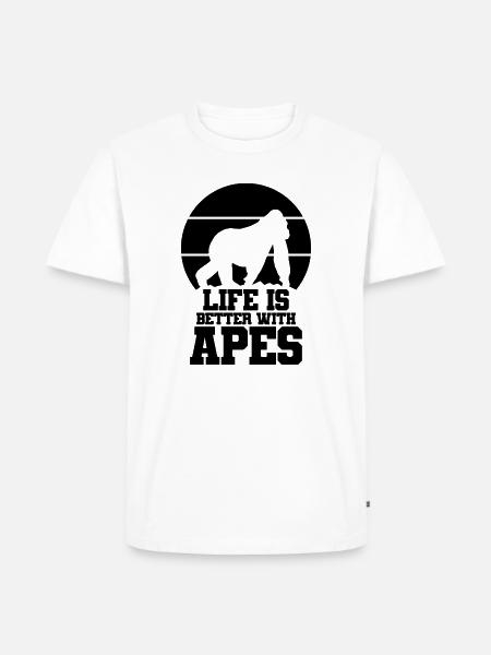 Affe Spruch Silhouette - Männer Premium Bio T-Shirt - Weiß