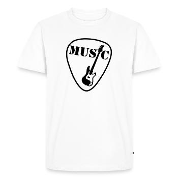 guitare plectre - T-shirt Premium bio Homme - blanc - Devant - Nico (187cm)