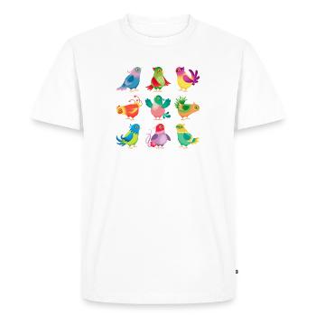 Oiseaux de paradis 2 - T-shirt Premium bio Homme - blanc - Devant - Nico (187cm)